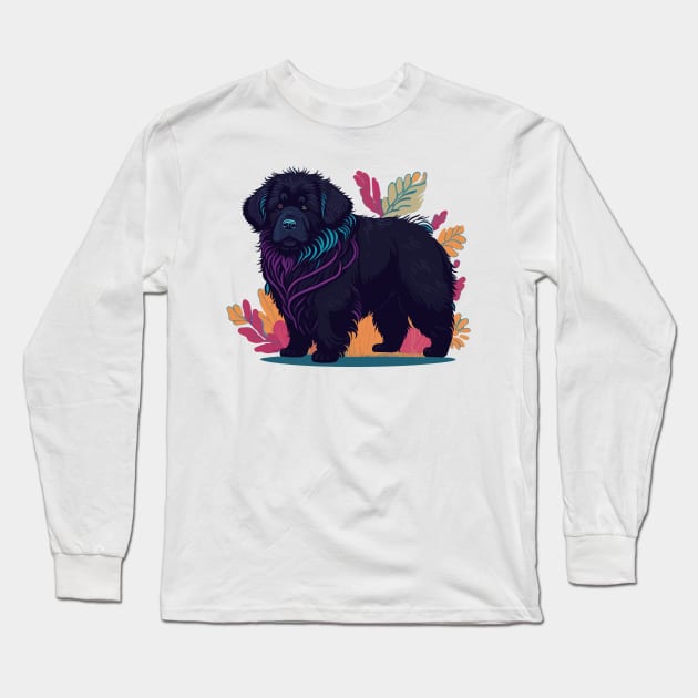 Newfoundland Portrait Long Sleeve T-Shirt by SpriteGuy95